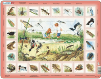 Rahmenpuzzle - Am Teich (und weitere 5 Naturthemen: Wiese, Wald, Tiere, Natur, Bäume ) - Am Teich